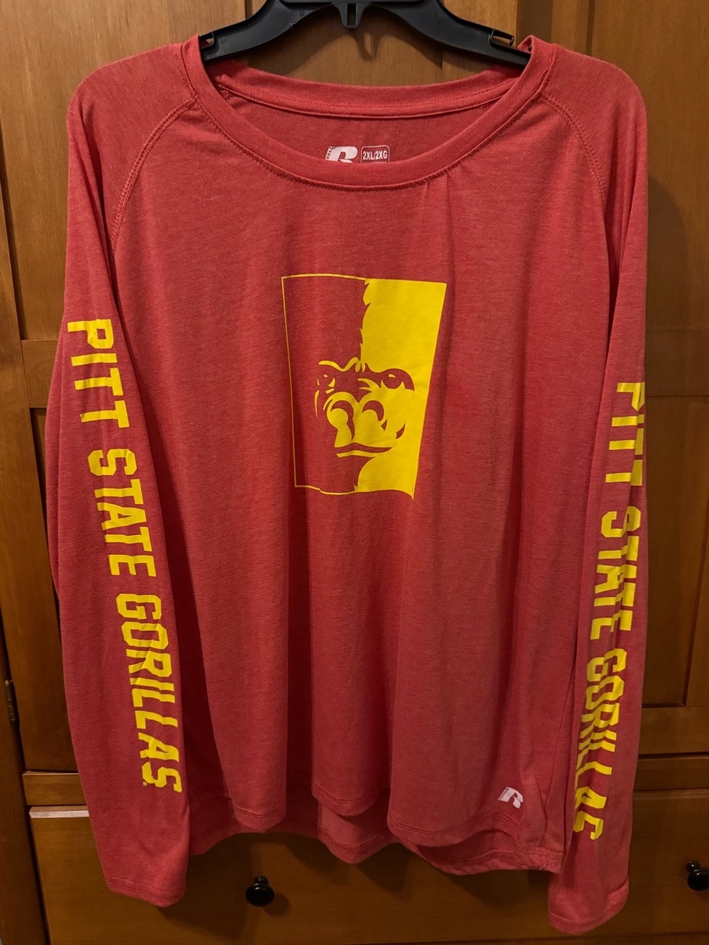 Pitt State Gorillas Long Sleeve T-Shirt - Women's 2XL Red Heather Russell